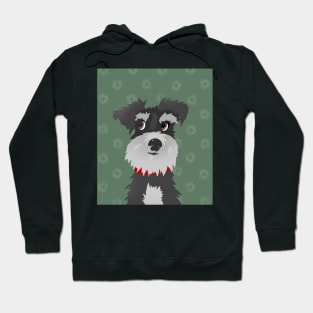 Salt and Pepper Miniature Schnauzer Dog with Green Daisies Hoodie